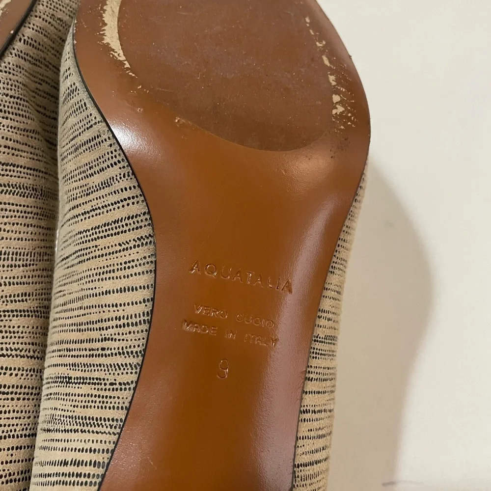 Aquatalia Pasha Stripped Block Heeled Pump